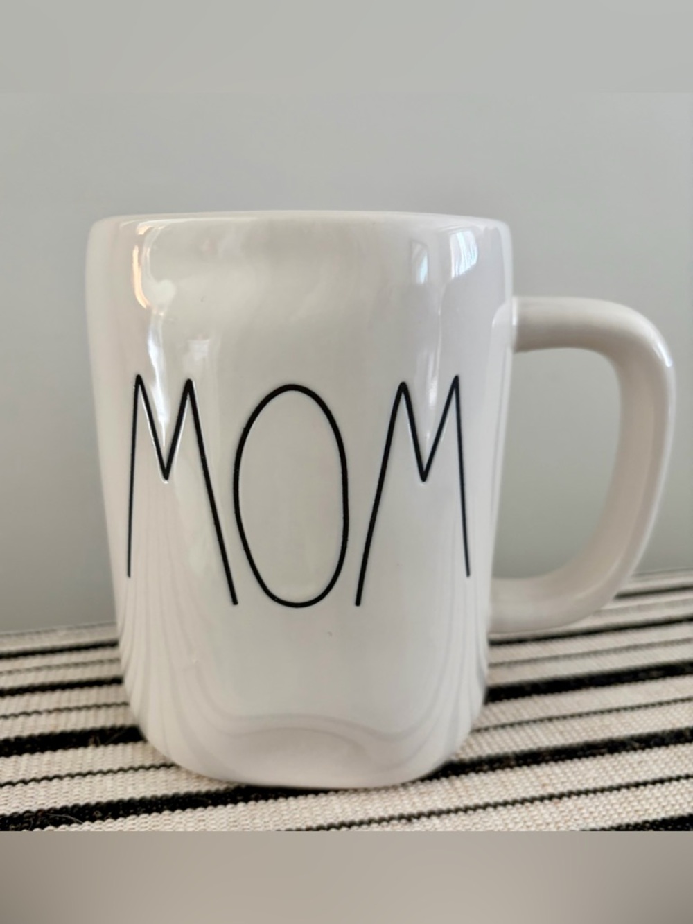 Rae Dunn White Mug with Black MOM Lettering